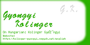 gyongyi kolinger business card